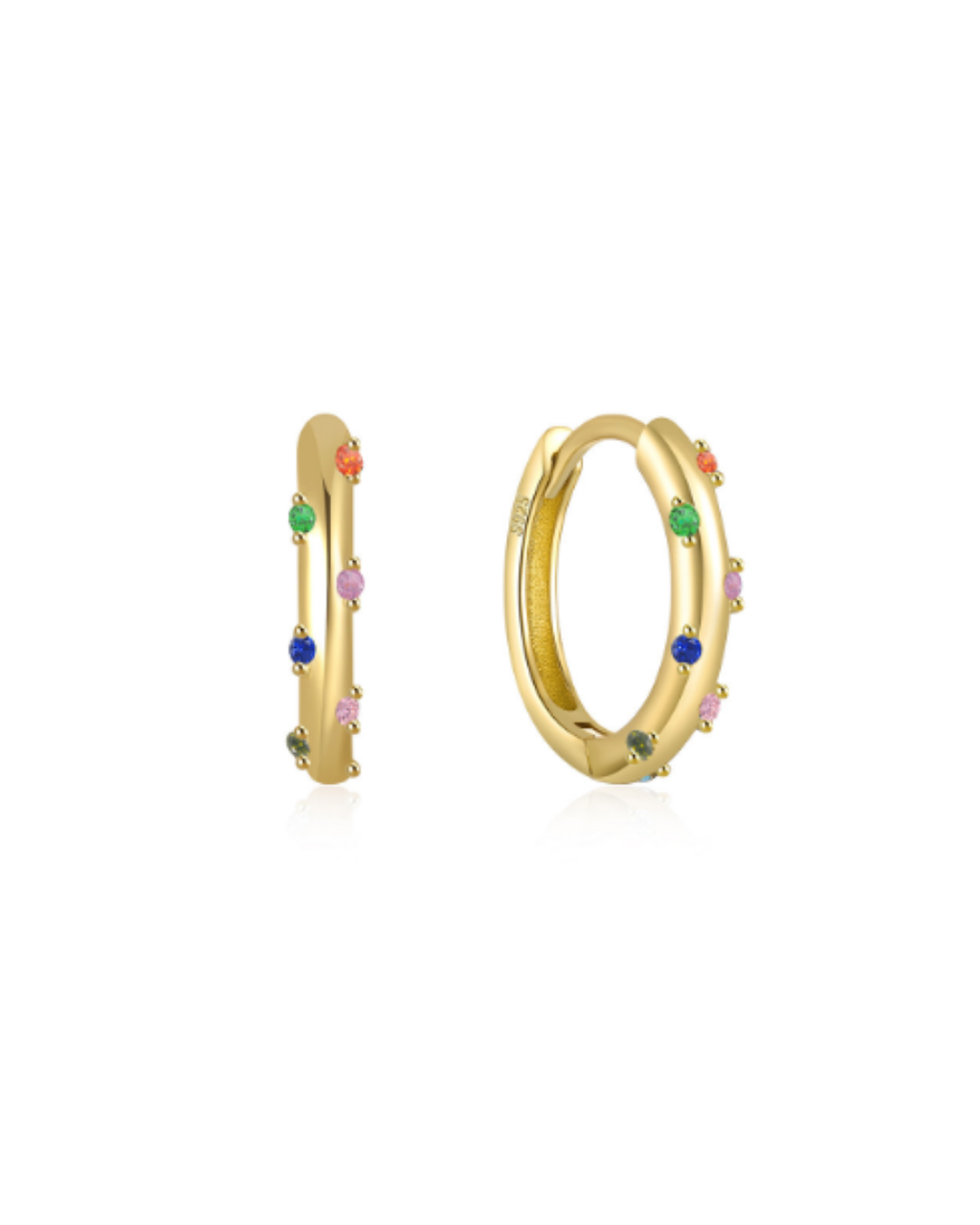 Golden Zircon Hoop Earrings