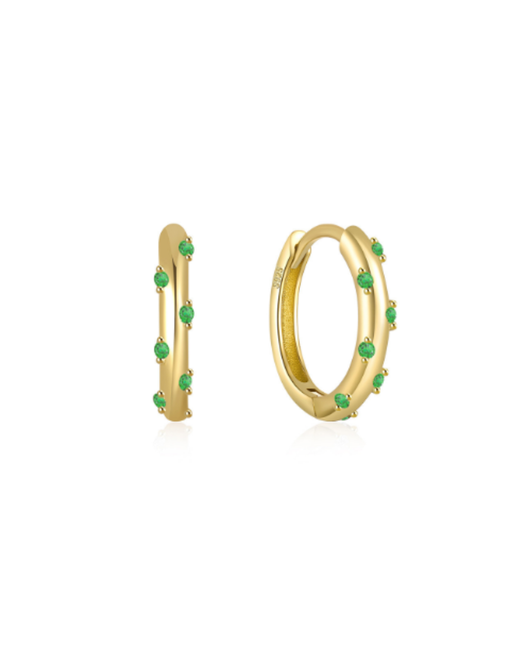 Golden Zircon Hoop Earrings