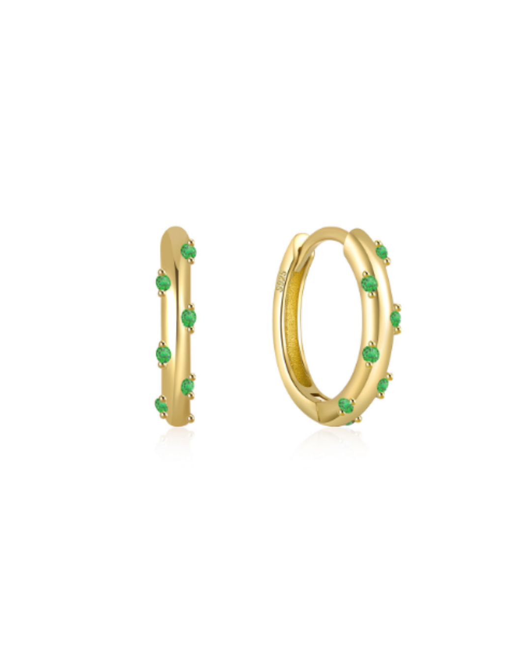 Golden Zircon Hoop Earrings