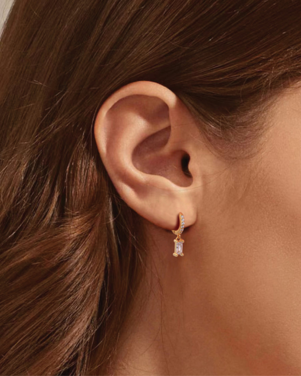 Crystal Dangle Hoop Earring