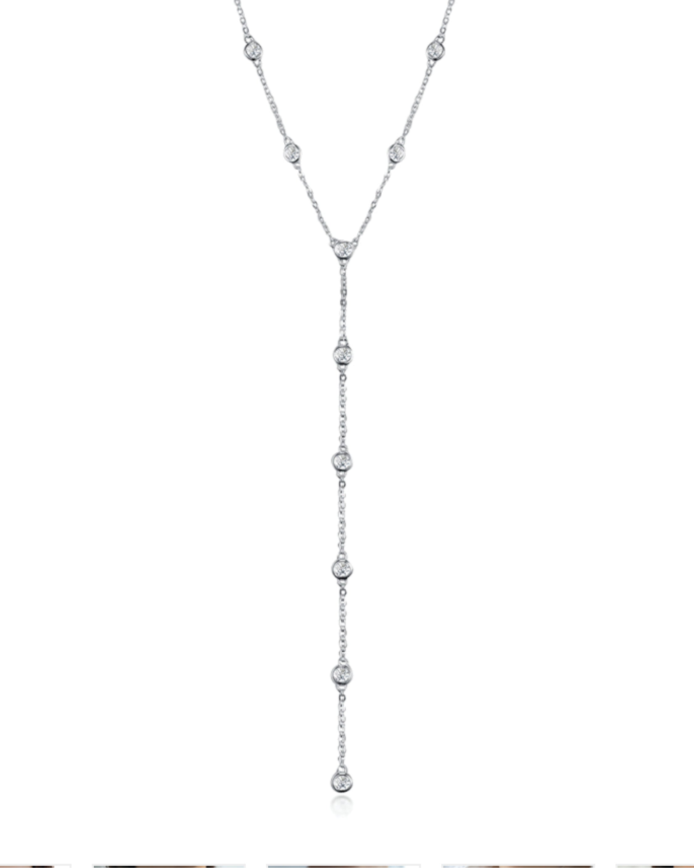 Round Zircon Cascade Necklace