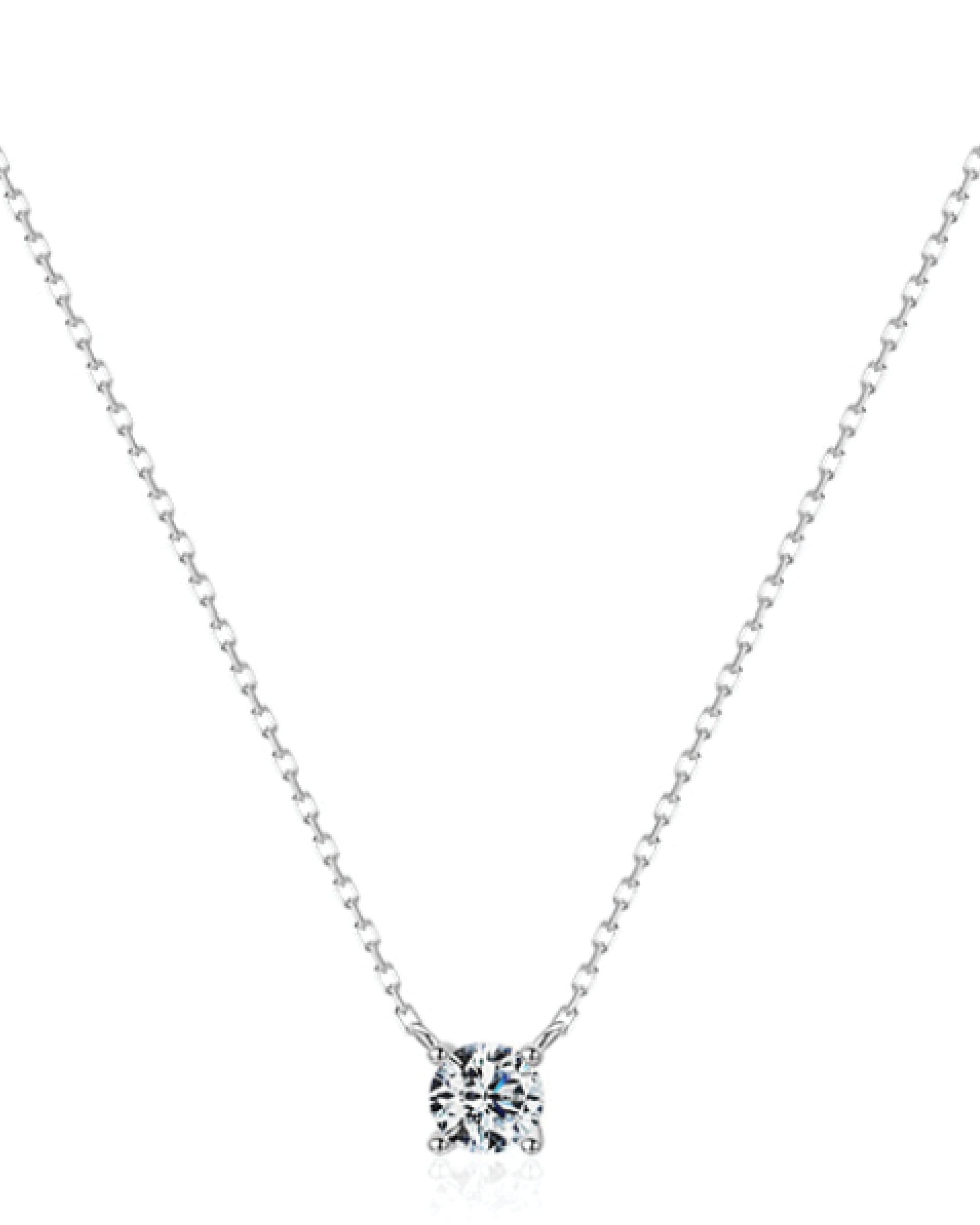 4MM Round Zircon Pendant Necklace