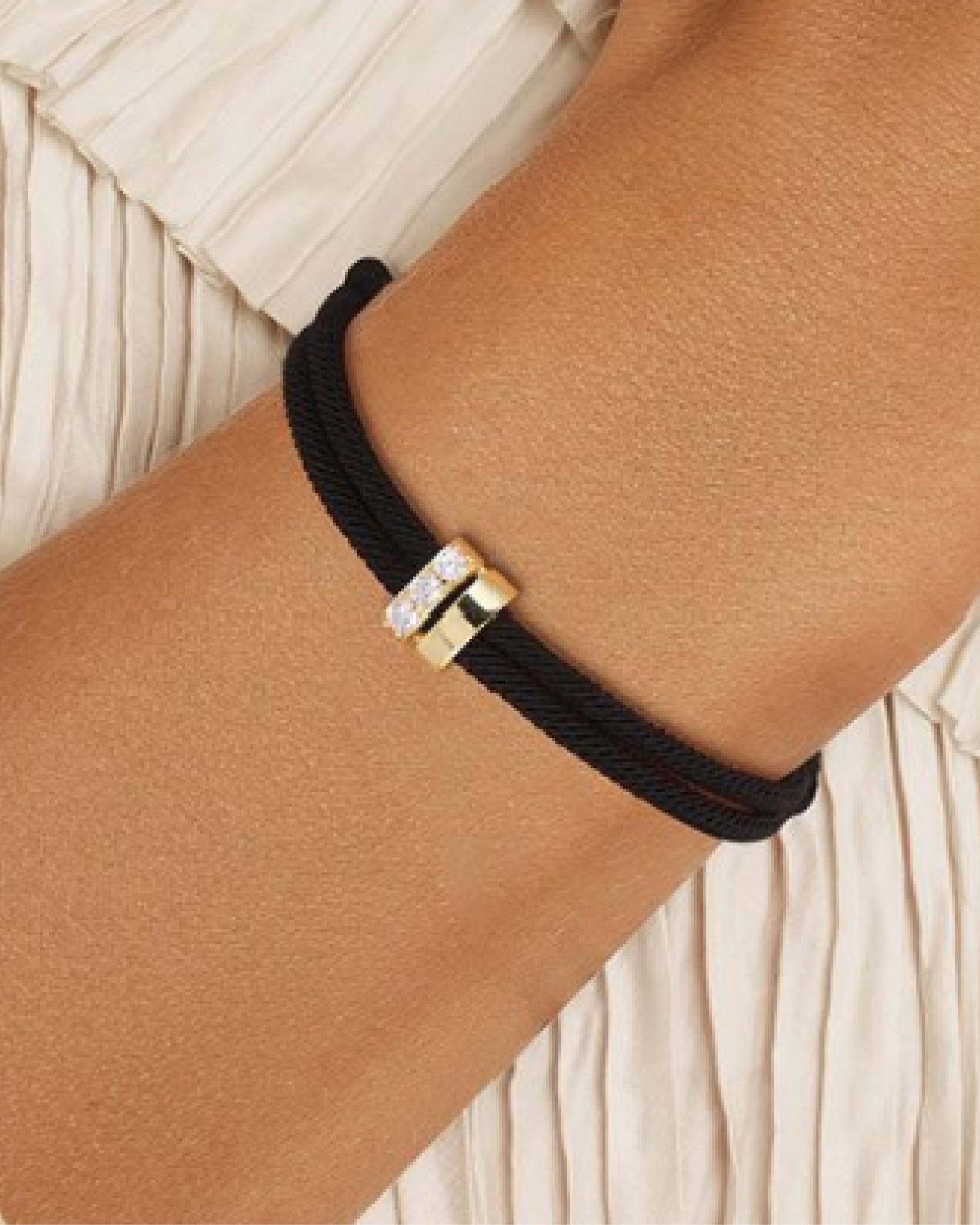 Pave Link Cord Bracelet