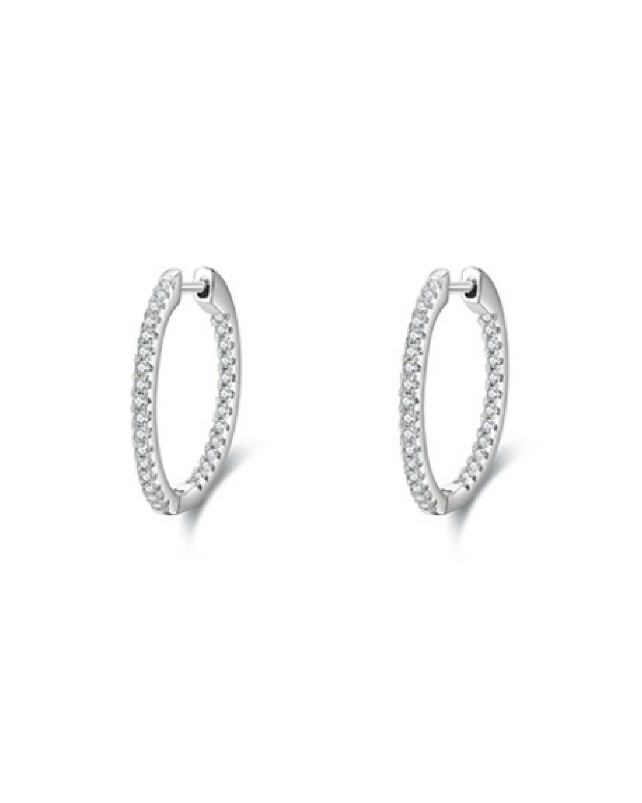 Crystal Pave Hoop Earring