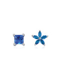 Blue Star Square Stud Earring