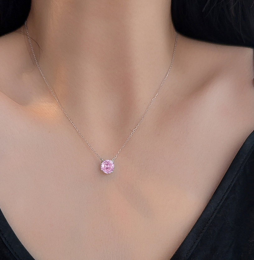 PInk Rose Cut Necklace