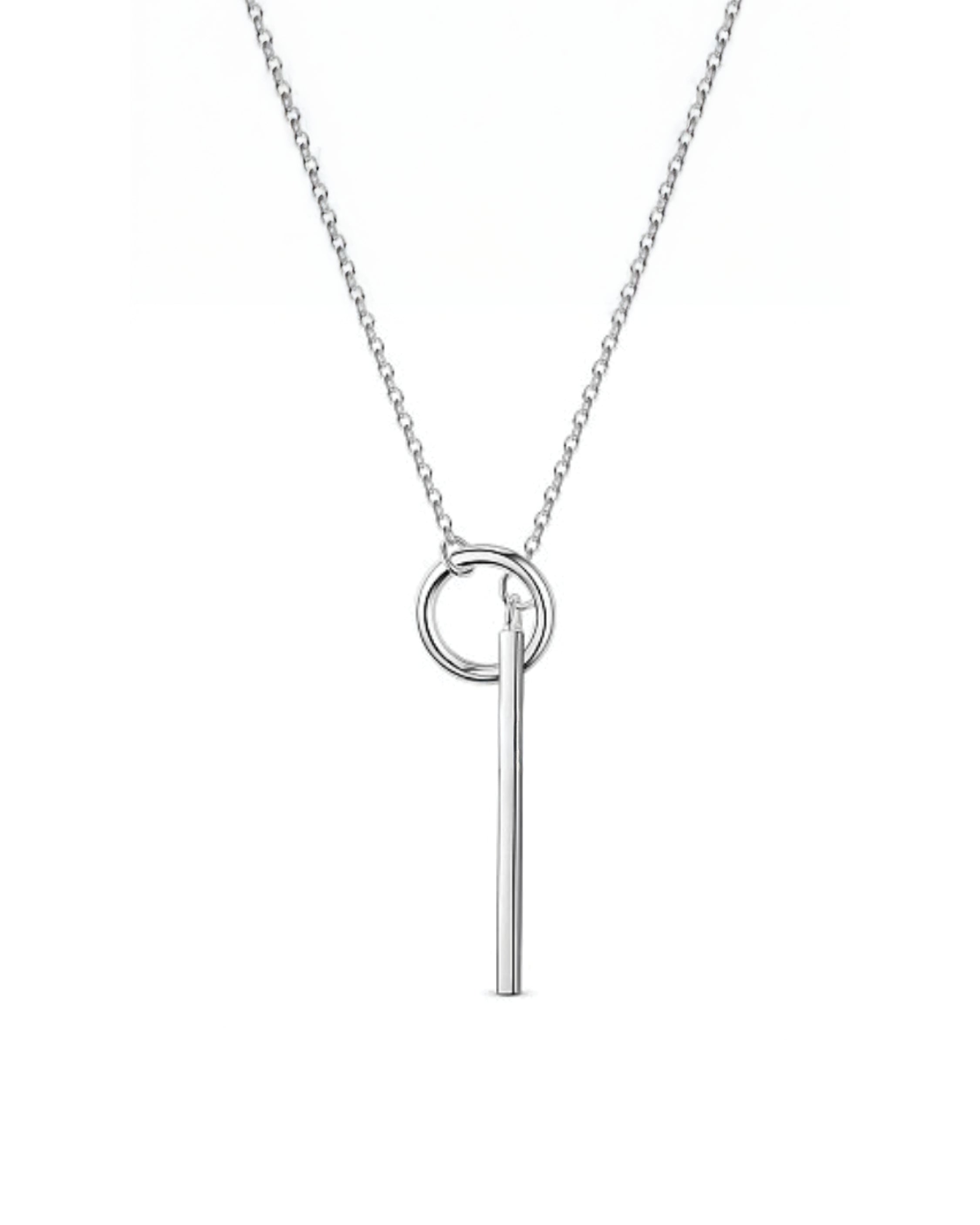 Ring and Bar Pendant Necklace