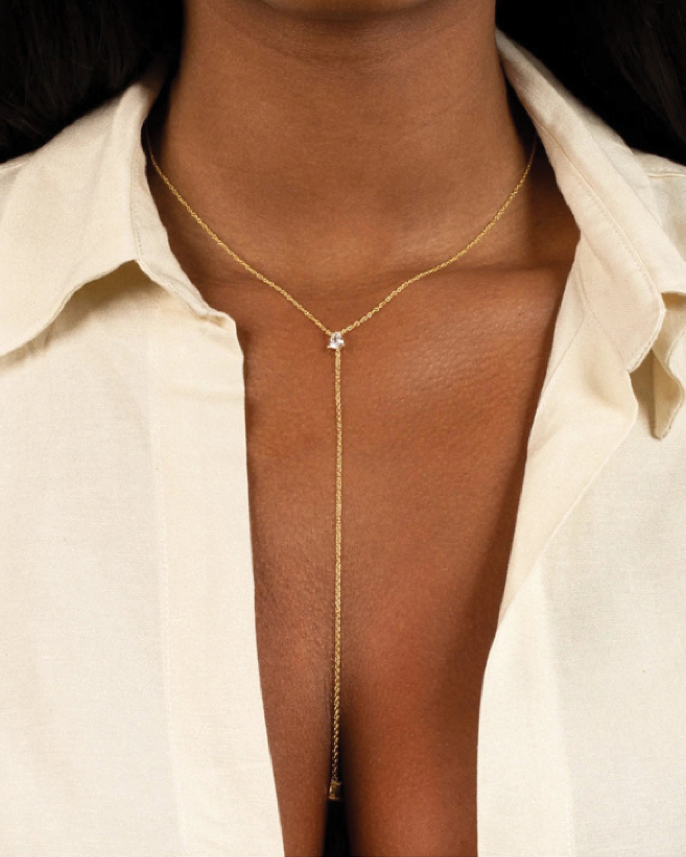 Small Teardrop Long Necklace