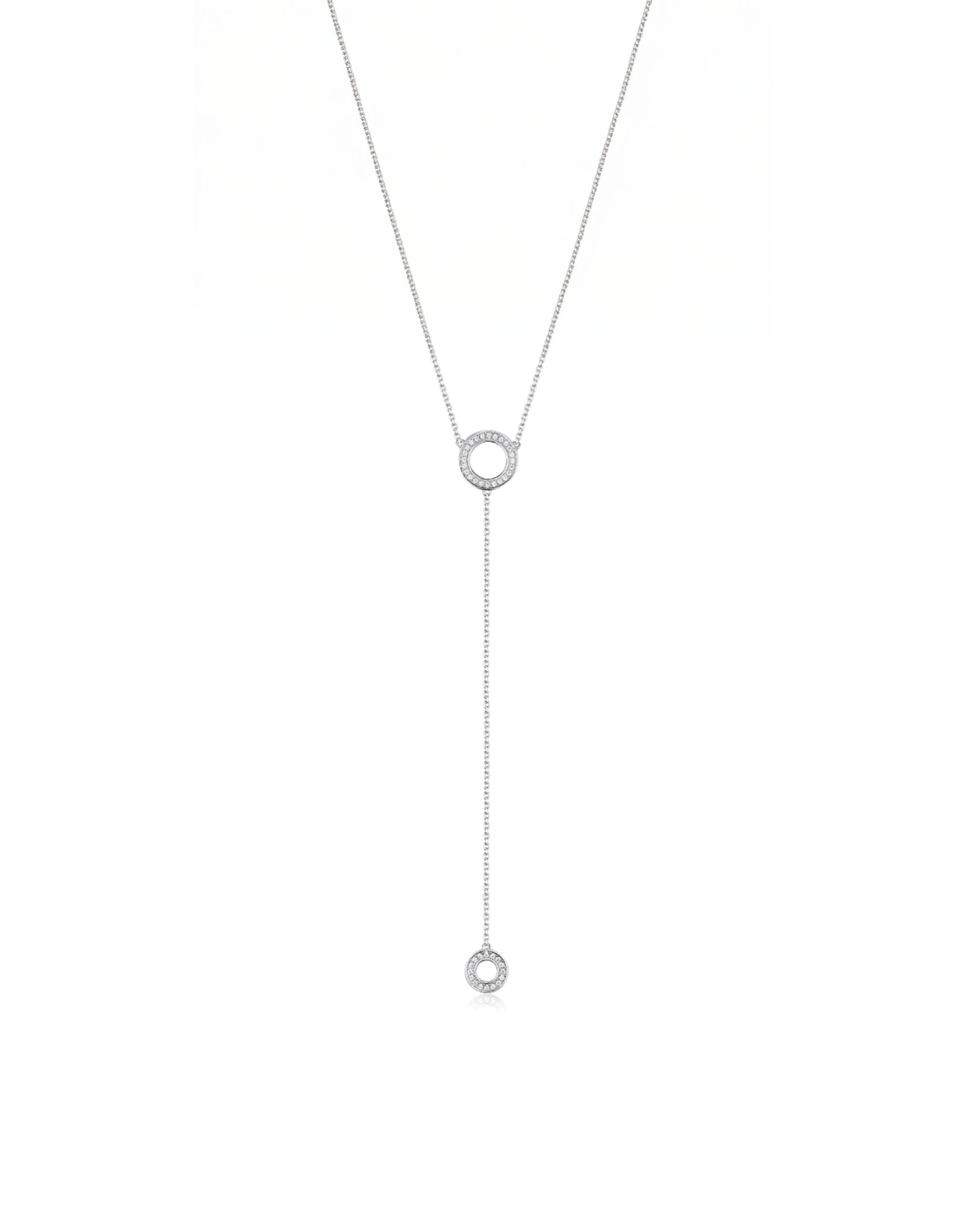 Double Circles Long Necklace