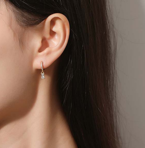 Crystal Dangle Hoop Earring