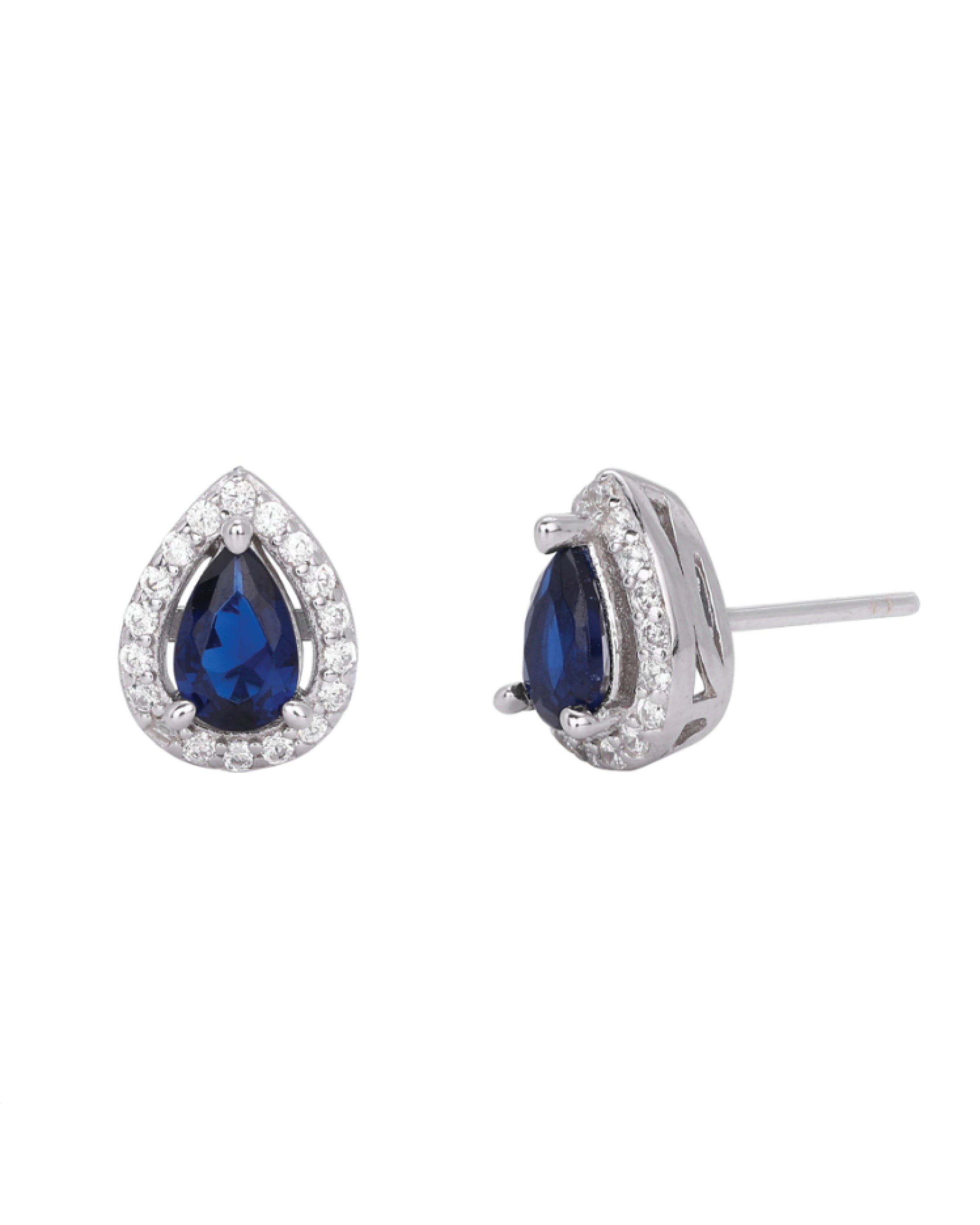 Sapphire Teardrop Stud