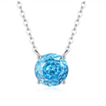 Blue Rose Cut Necklace