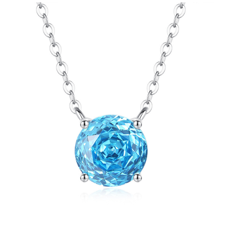 Blue Rose Cut Necklace