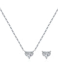 White Zircon Heart Necklace