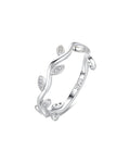 Elegant Leaf Zircon Ring