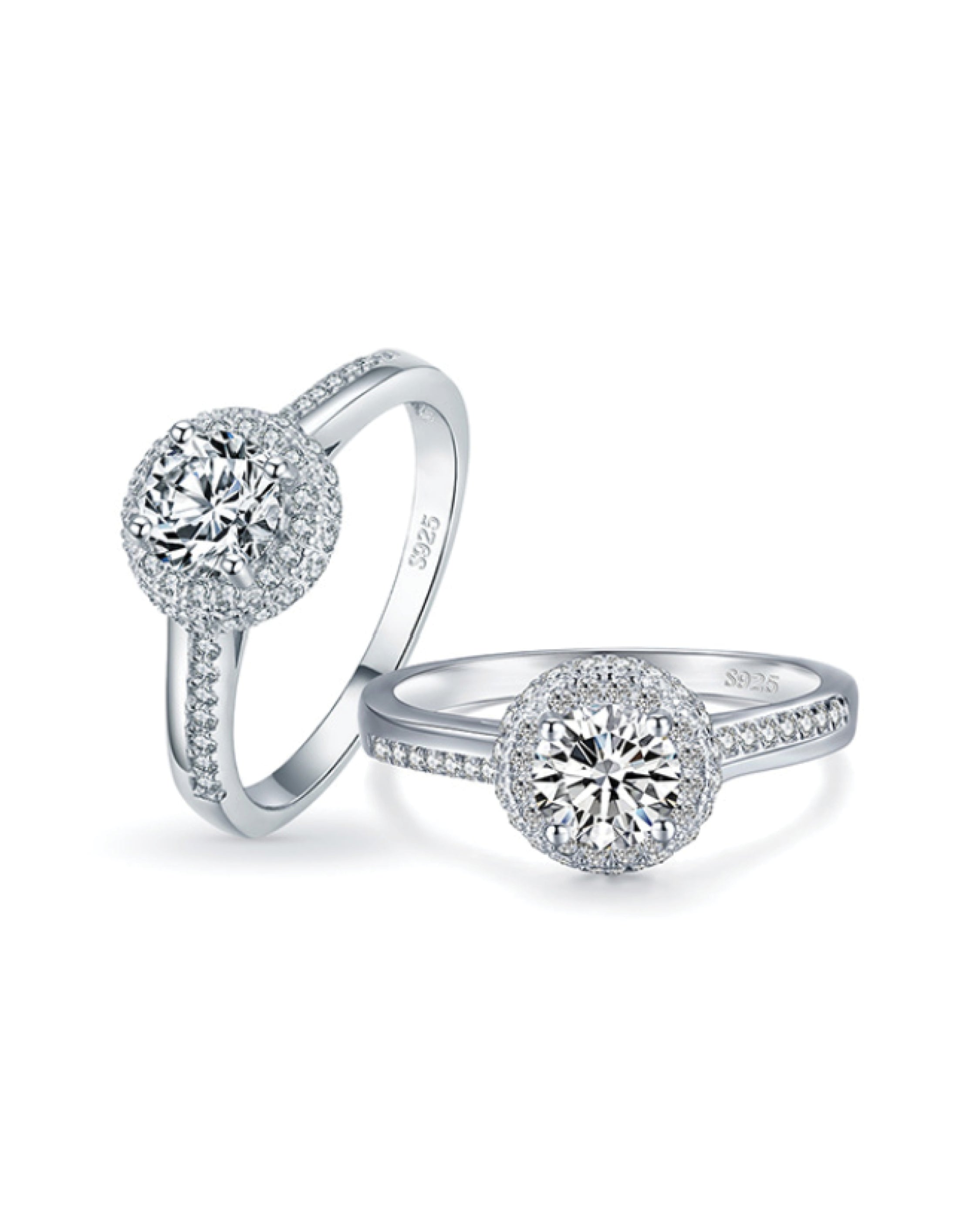 Round Zircon Ring With Side Crystals