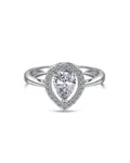 Teardrop Halo Ring