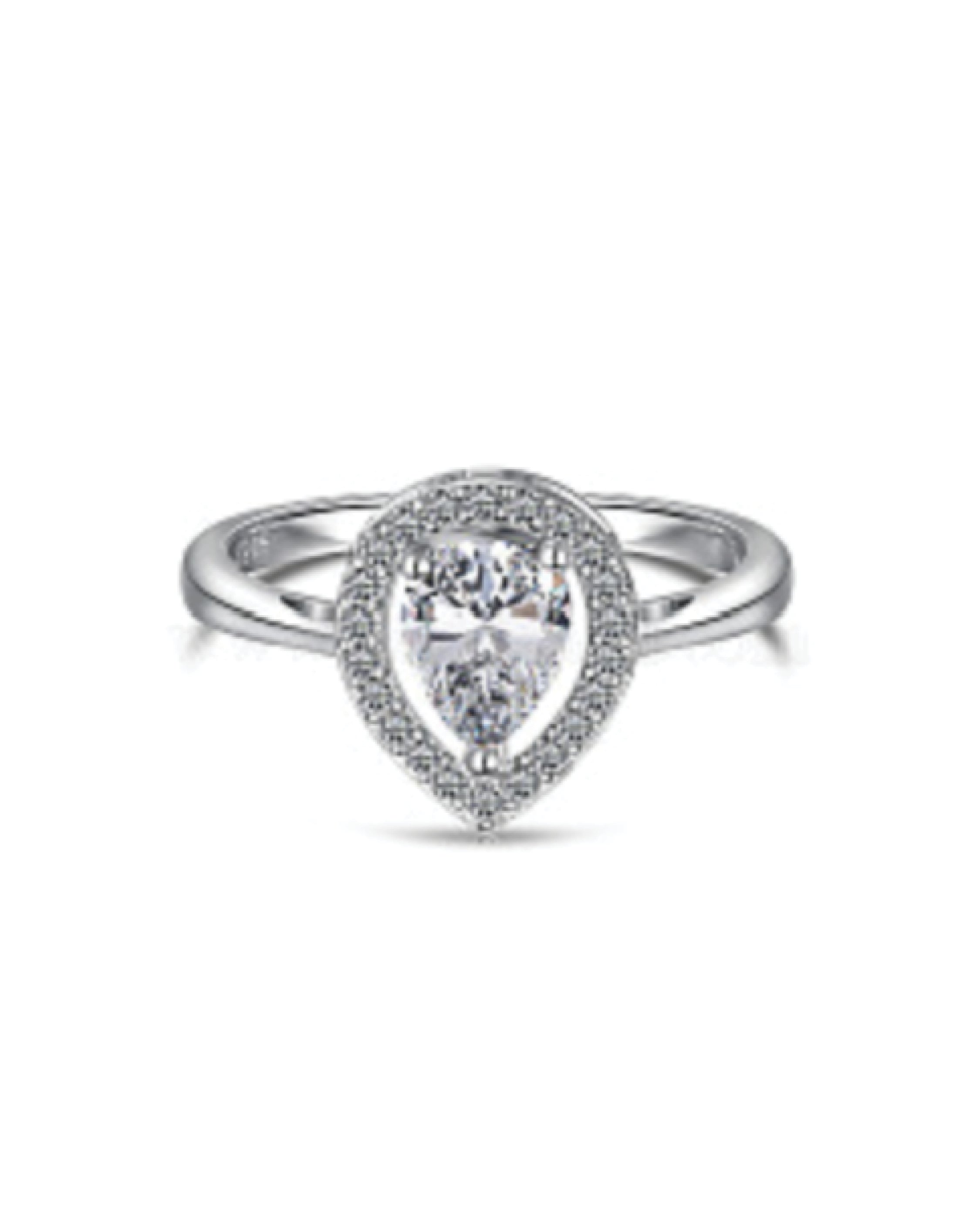 Teardrop Halo Ring