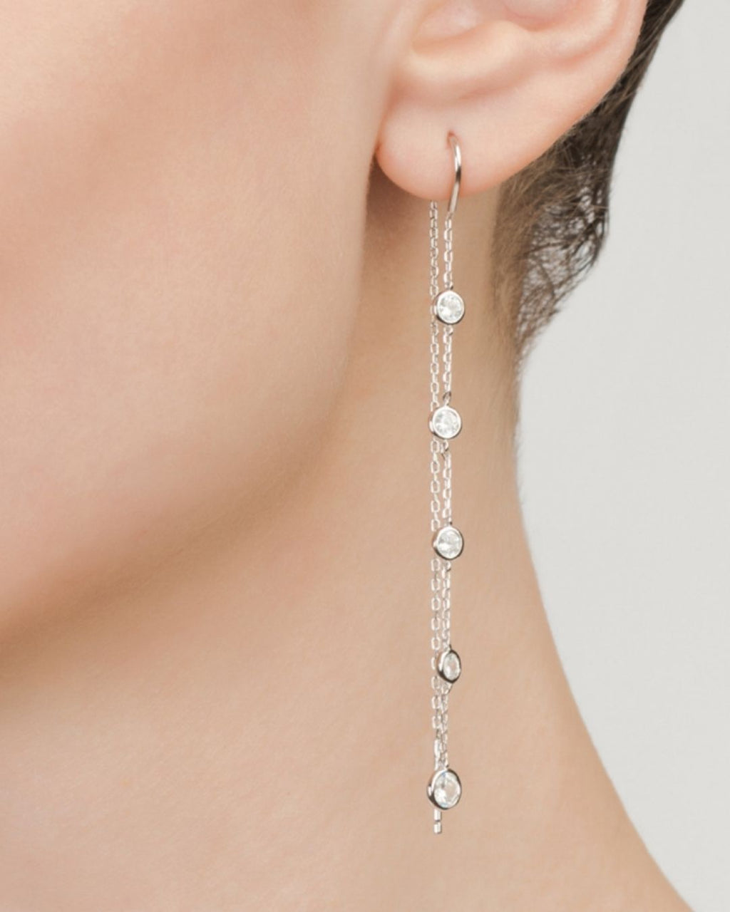 Round Zircon Cascade Earring