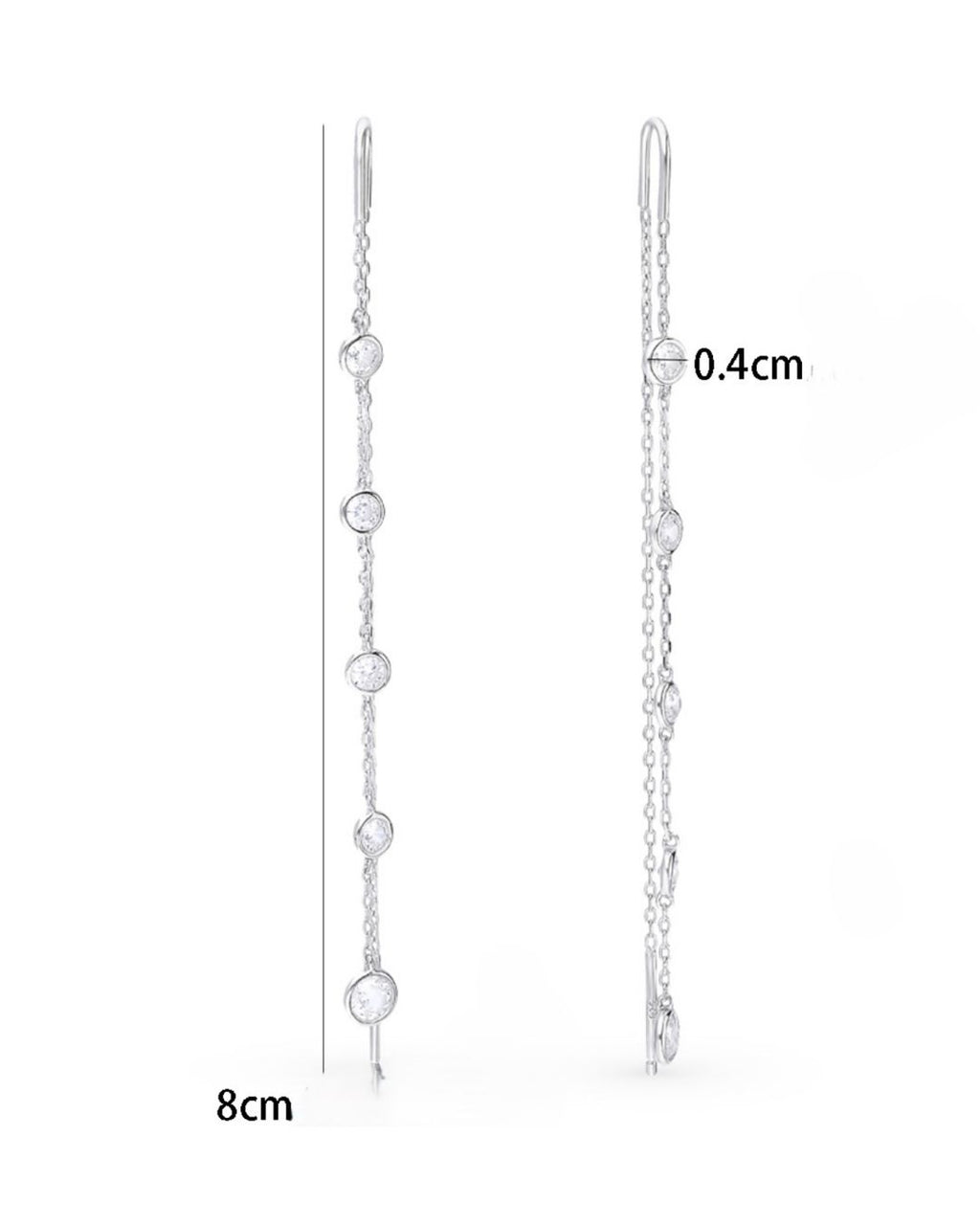 Round Zircon Cascade Earring