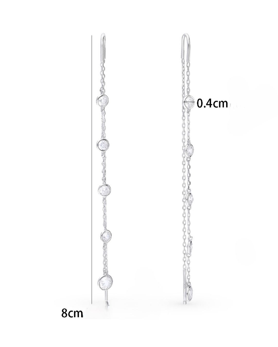 Round Zircon Cascade Earring