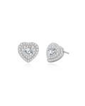 Double Halo Heart Stud Earring
