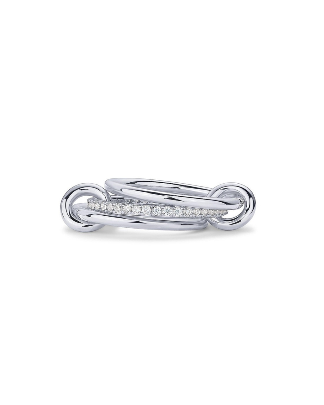 Zircon 3 band interlocking ring