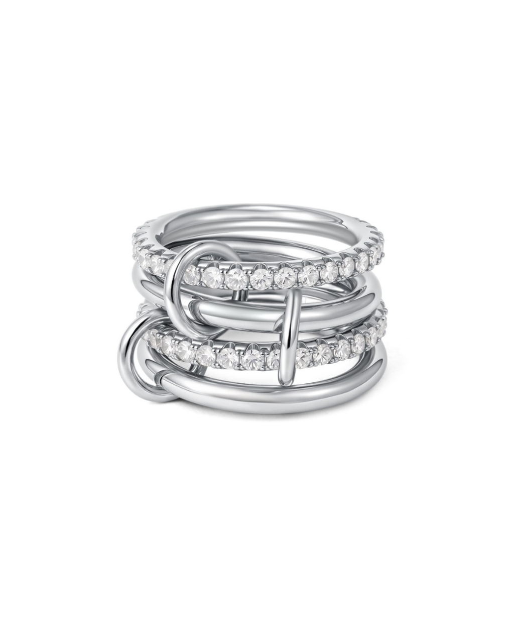 Zircon 4 Band Interlocking Ring