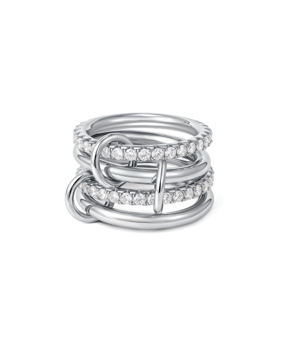 Zircon 4 Band Interlocking Ring