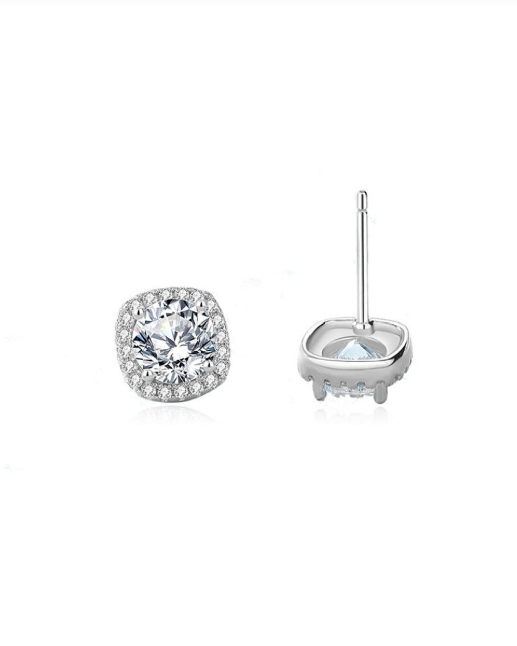 Square Halo Stud Earring