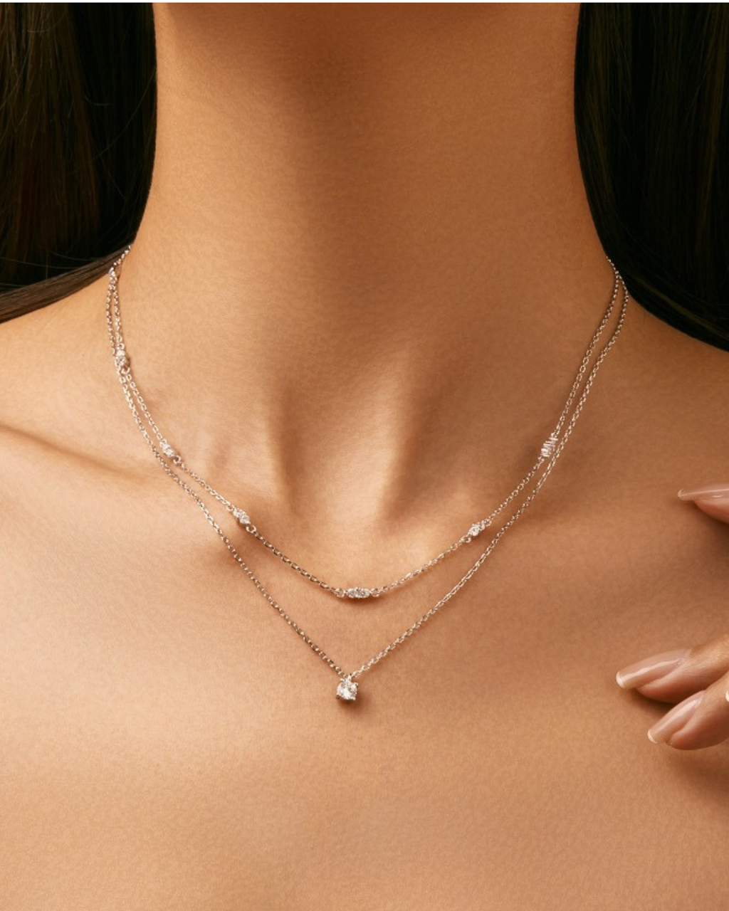 Moissanite Double-Layered Necklace