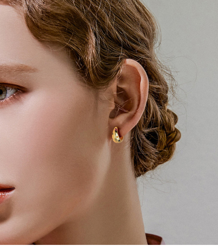 Multicoloured Hoop Earring