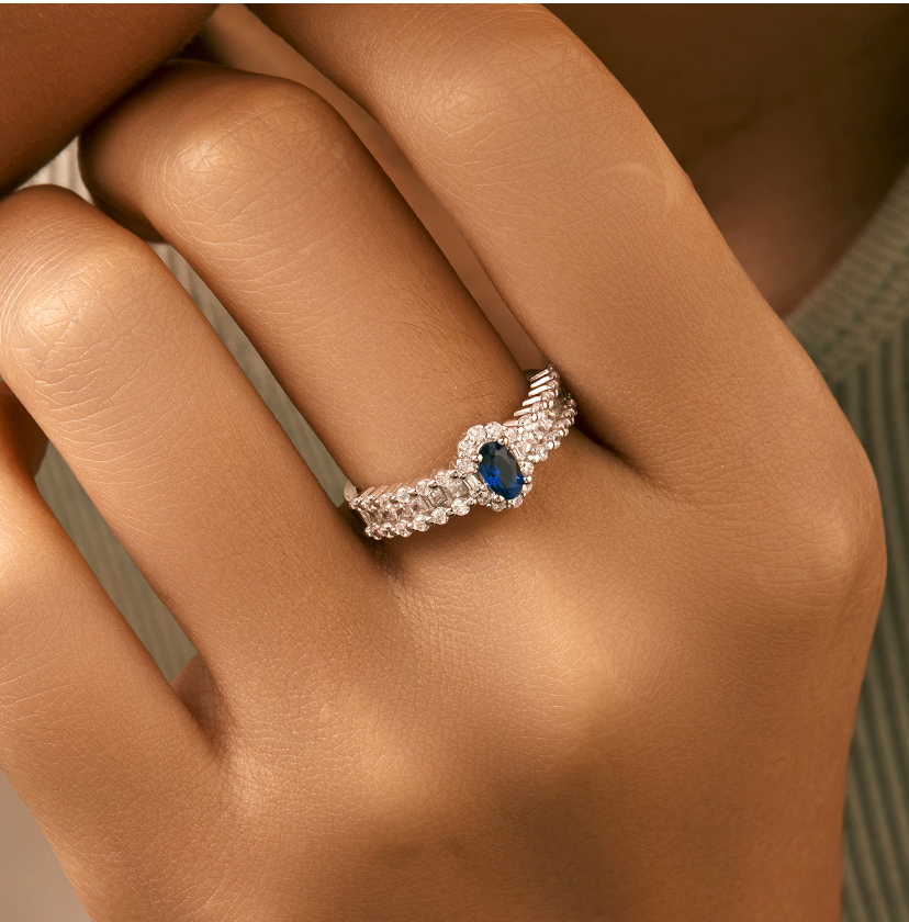 Sapphire Crown Ring