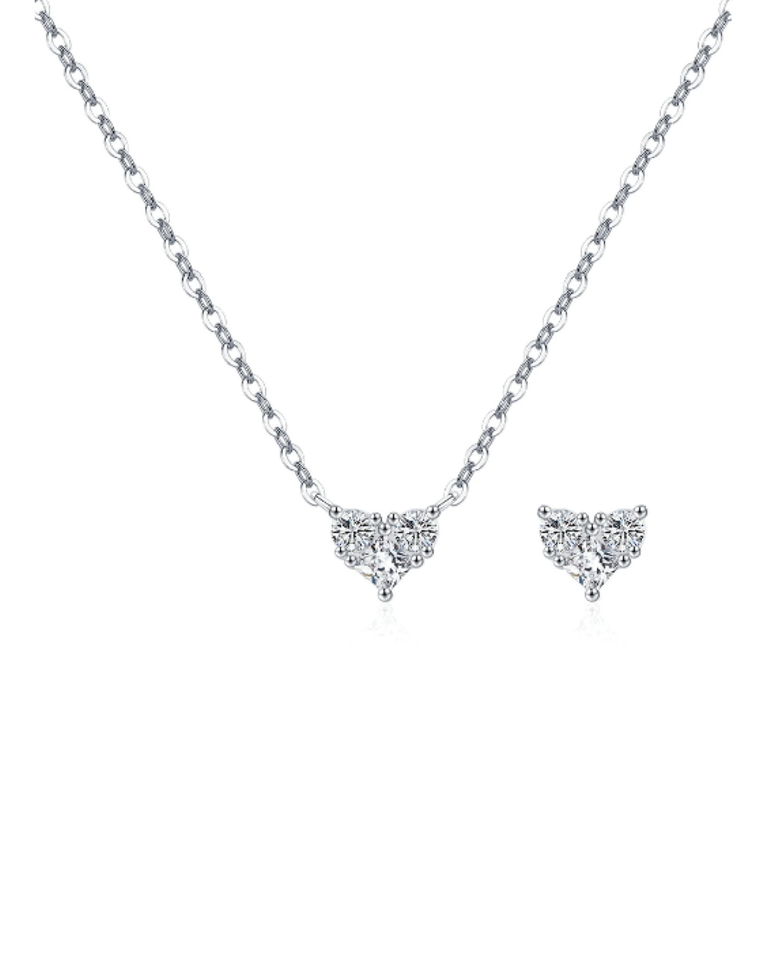 White Zircon Heart Necklace