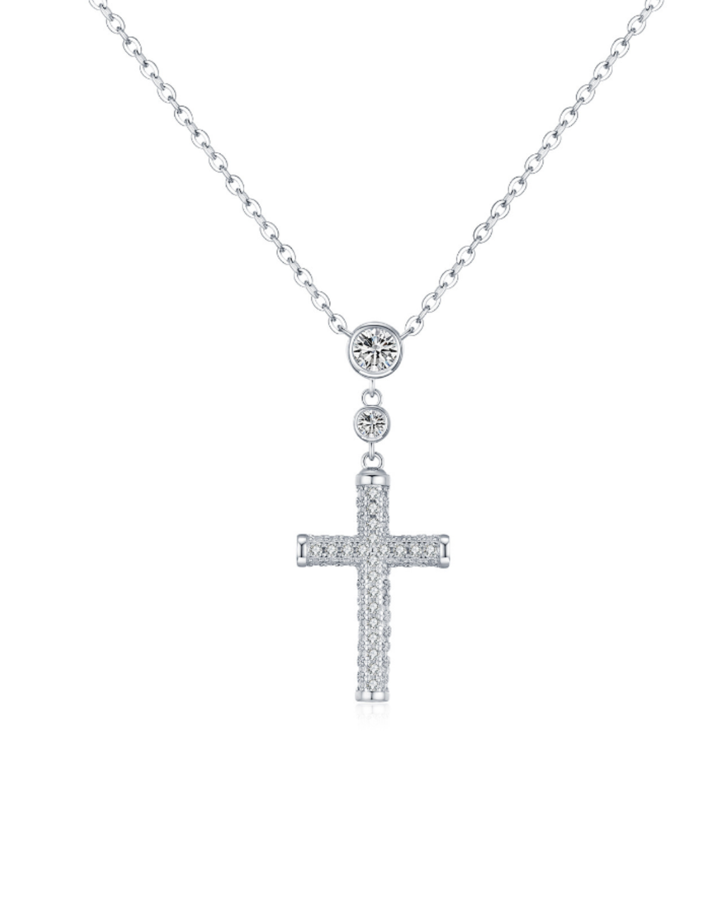 3D Zircon Cross Necklace