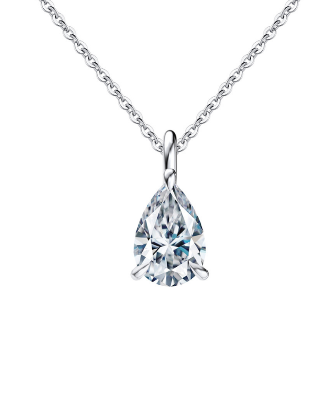 2 Carats Pear Shape Necklace