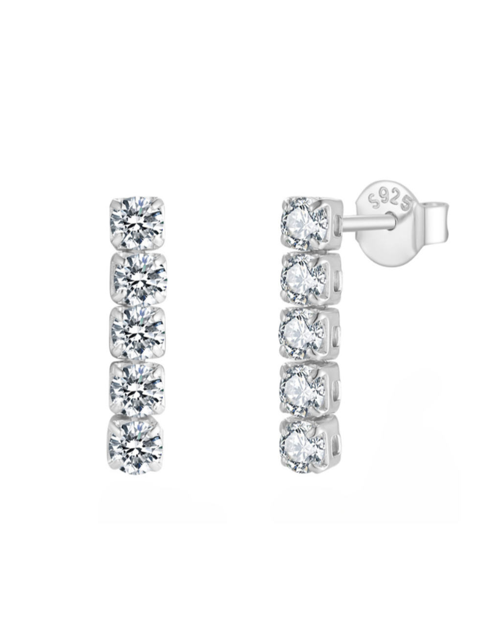 Round Zircon Drop Earring