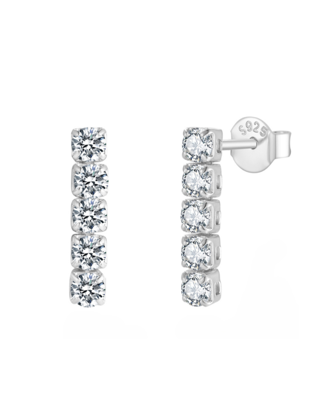 Round Zircon Drop Earring