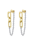 Two-Tone Link and Chain Drop Stud