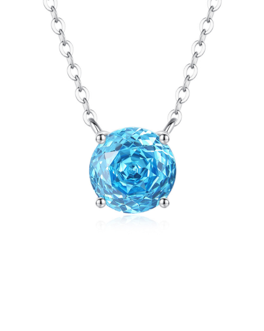 Blue Rose Cut Necklace