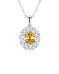 Oval Yellow Halo Necklace