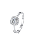 0.5 Ct Moissanite Square Halo Ring