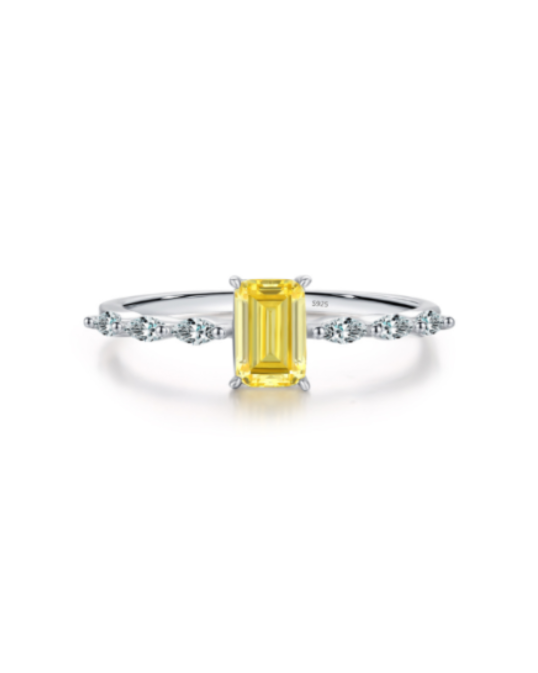 Yellow Emerald-cut Ring