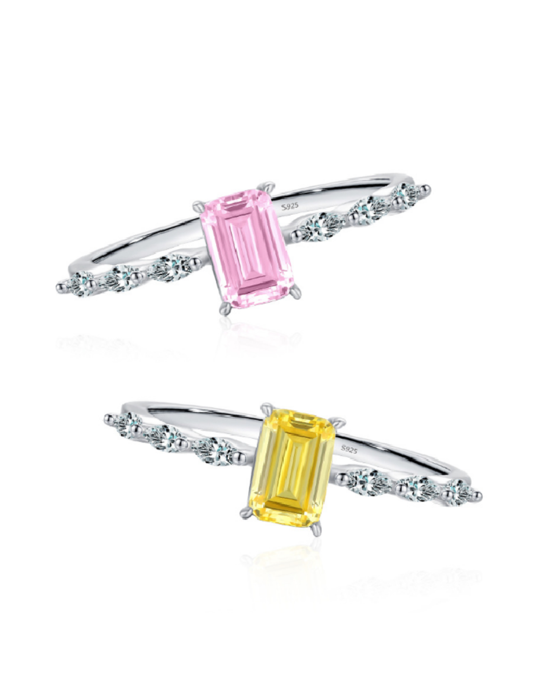 Pink Emerald-cut Ring