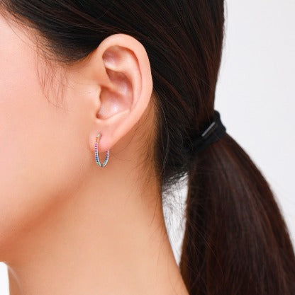 Crystal Pave Hoop Earring
